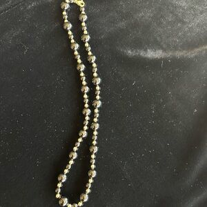 Black onyx and yellow gold bead necklace